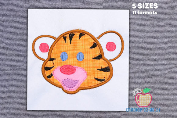 Baby Tiger Applique Design for Boutique Apparel