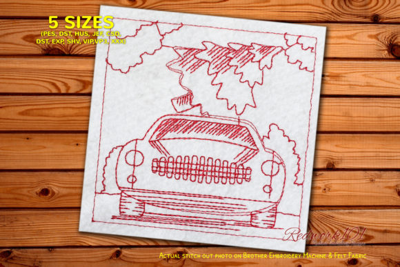 Car with Christmas Tree Lineart Design Review