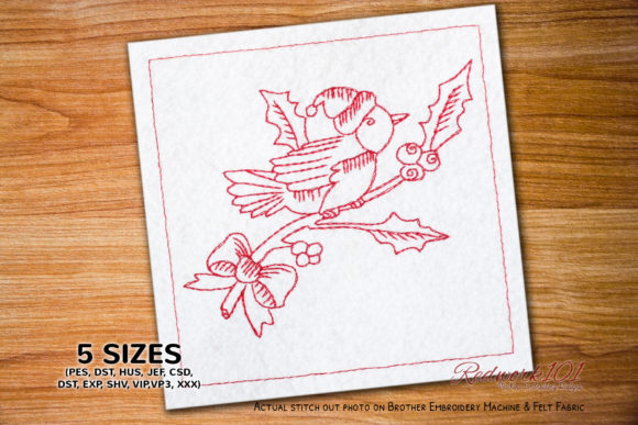 Christmas Bird Redwork: A Designer’s Seasonal Review