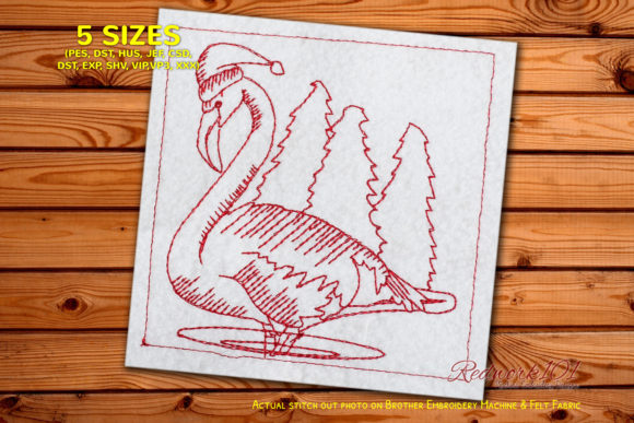 Christmas Flamingo Bird Redwork: A Boutique Design Review