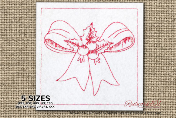 Christmas Ribbon Redwork: A Designer’s Review