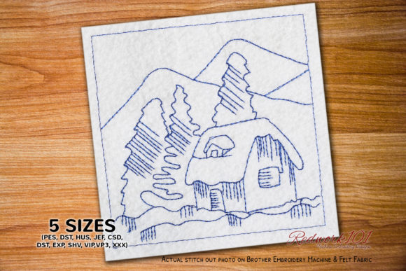 Christmas Snow Home Redwork Design Review
