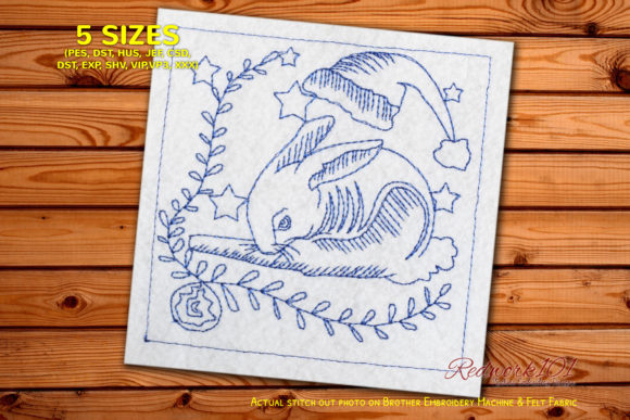 Cute Christmas Bunny Redwork: A Designer Review