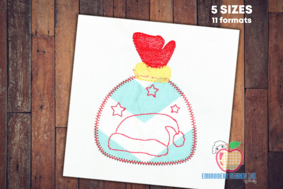Gift Bag of Santa in Red Applique Review