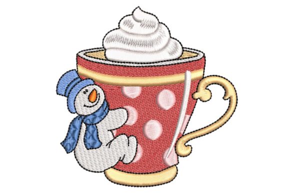 Lovely Snowman and Hot Chocolate Embroidery